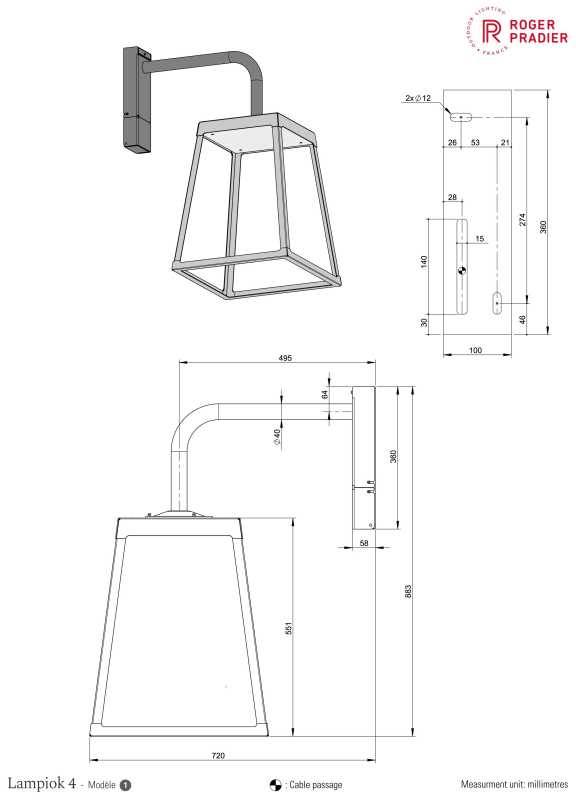 LED Wand-Aussenleuchte Lampiok